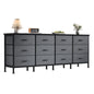 JHK 12 Fabric Cabinet Drawers Beside Nightstand Tables