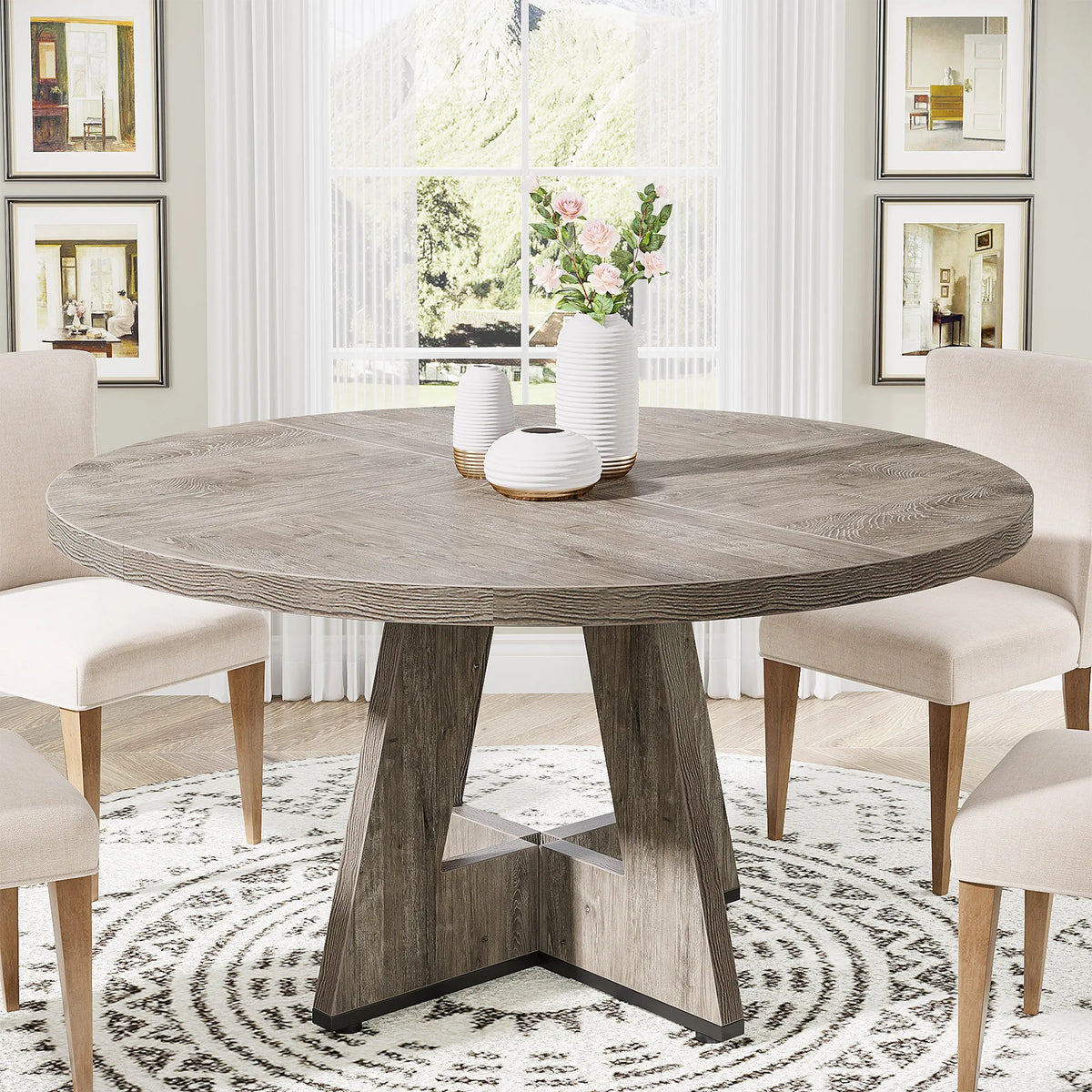 Tribesigns Round Dining Table for 4