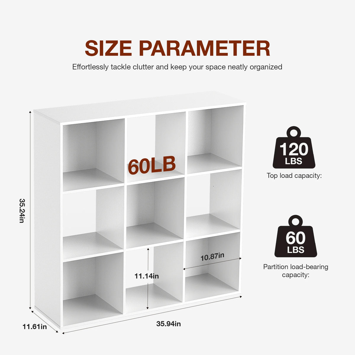 JHK 9 Cube Storage Organizer Wooden Shelf Bookcase Open Bookshelf
