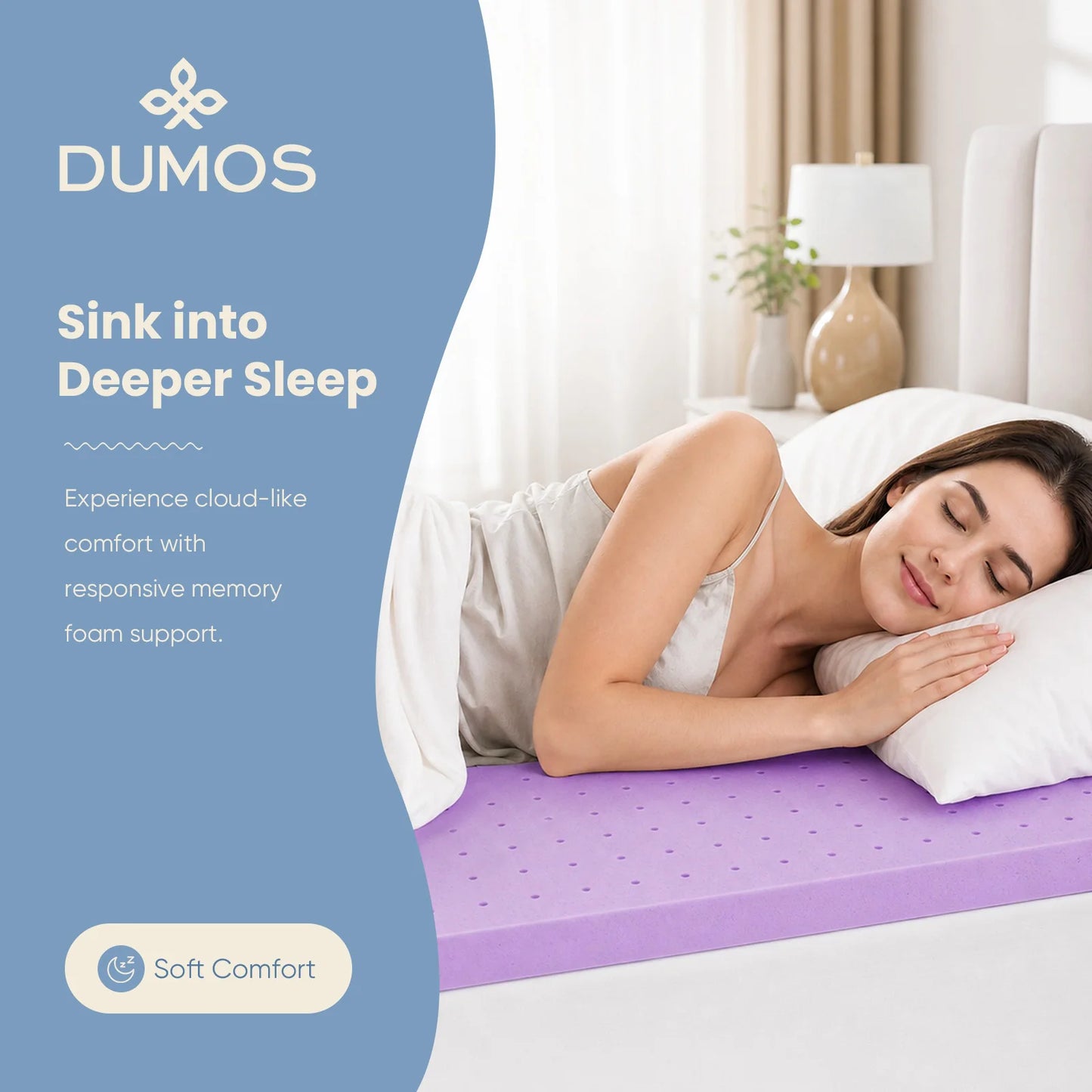 JHK 3 Inch Cooling Memory Foam Mattress Topper