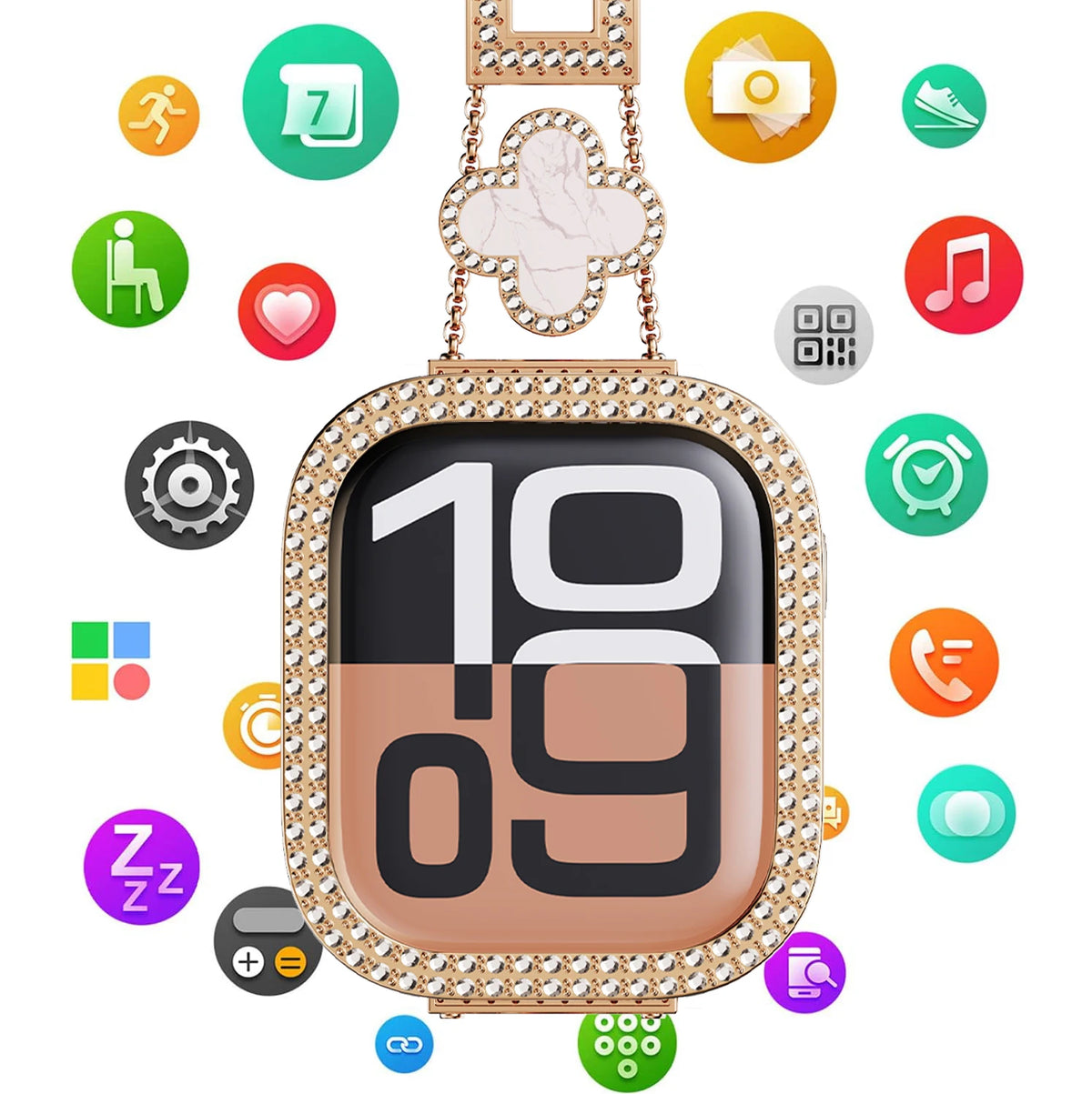 Luxury Smartwatch with Sparkling Rhinestones , Interchangeable