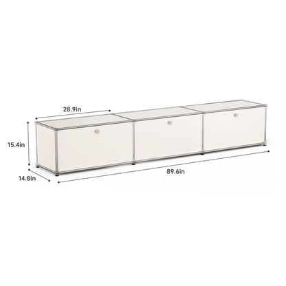 Modern Storage Cabinet Stainless Metal Organizer TV Stand Cabinet