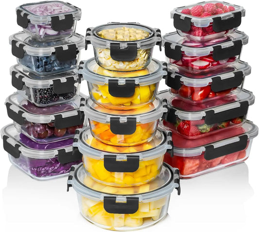 30-Piece Glass Food Storage Set with Lids