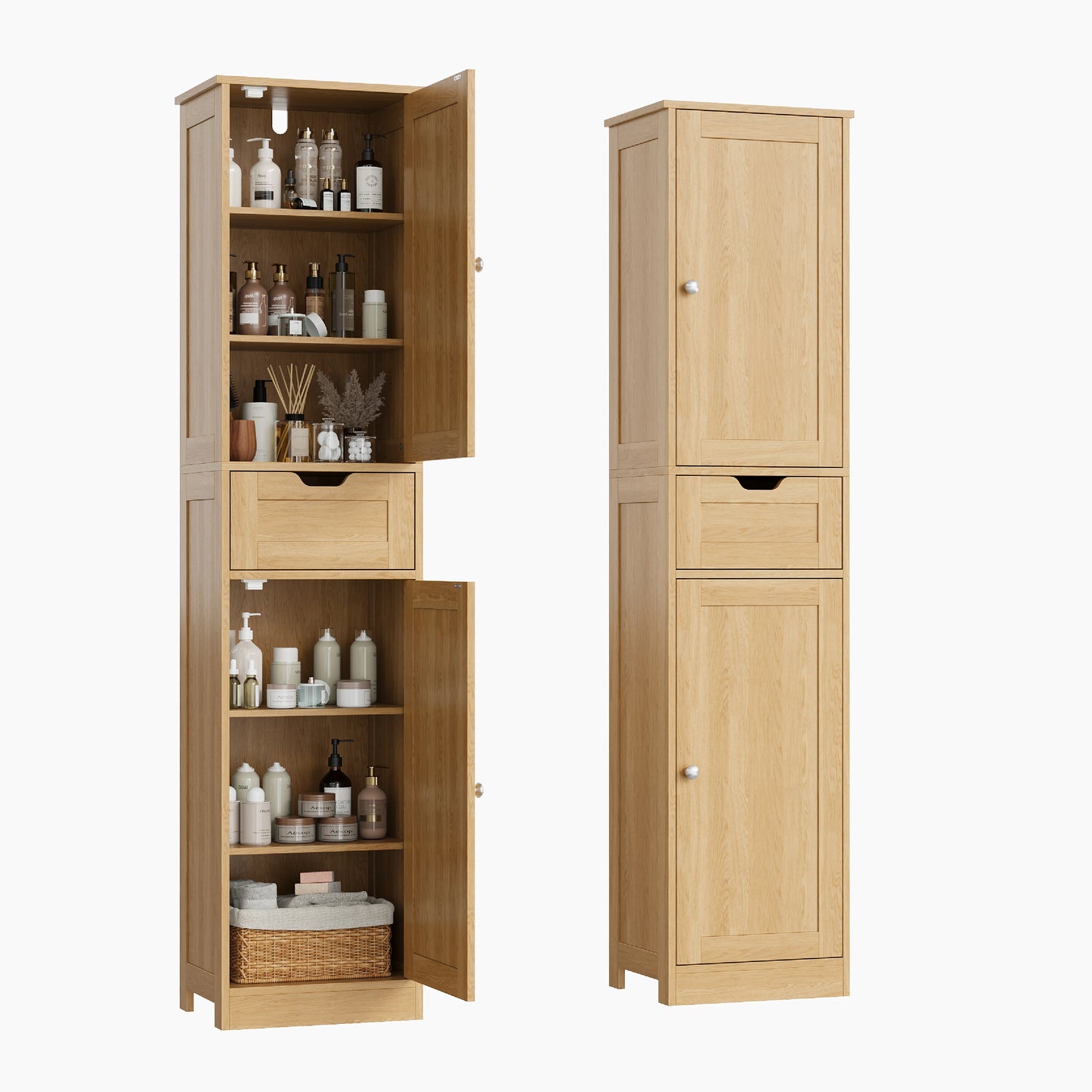 Space-Saving Slim  Storage Cabinet – Vertical Organizer Rack