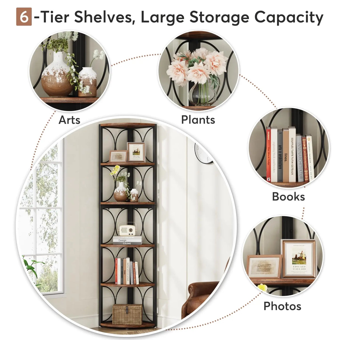 Tribesigns 67 inch Tall Corner Shelf