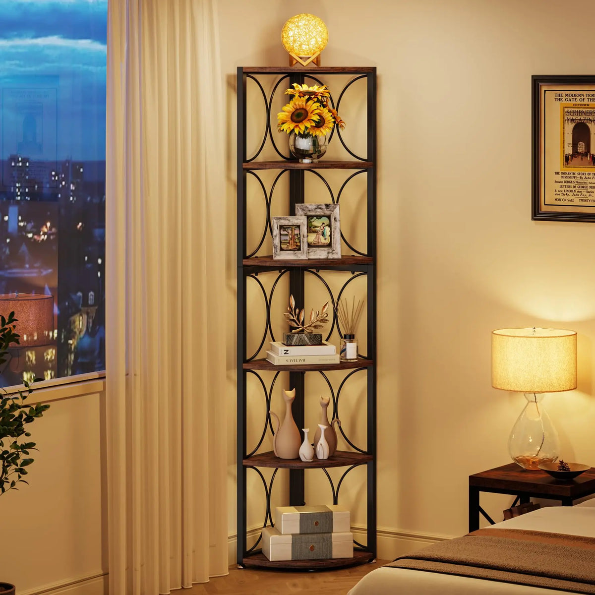 Tribesigns 67 inch Tall Corner Shelf