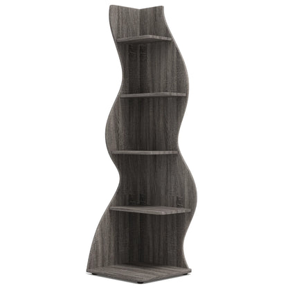 Tribesigns Corner Shelf, Modern 5-Tier Wall Corner Bookshelf, Stylish Corner