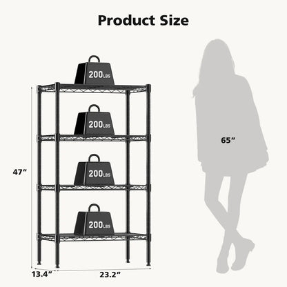 JHK 3-5 Tier Metal Wire Storage Shelves Adjustable Storage Racks Heavy Duty