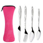 Portable Stainless Steel Family Camping Cutlery with Bag
