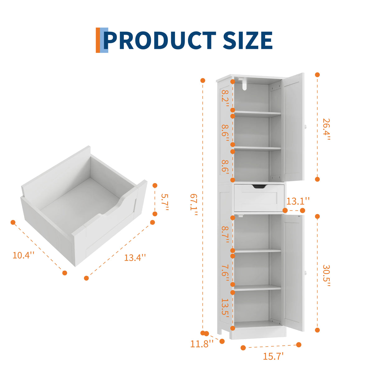 Space-Saving Slim  Storage Cabinet – Vertical Organizer Rack