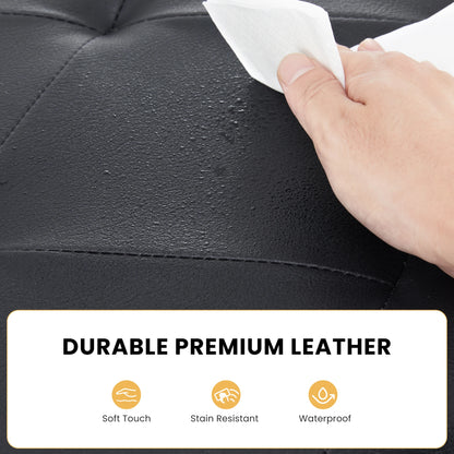 JHK 43 Inches Leather Folding Ottoman Storage Footstool Toy Box