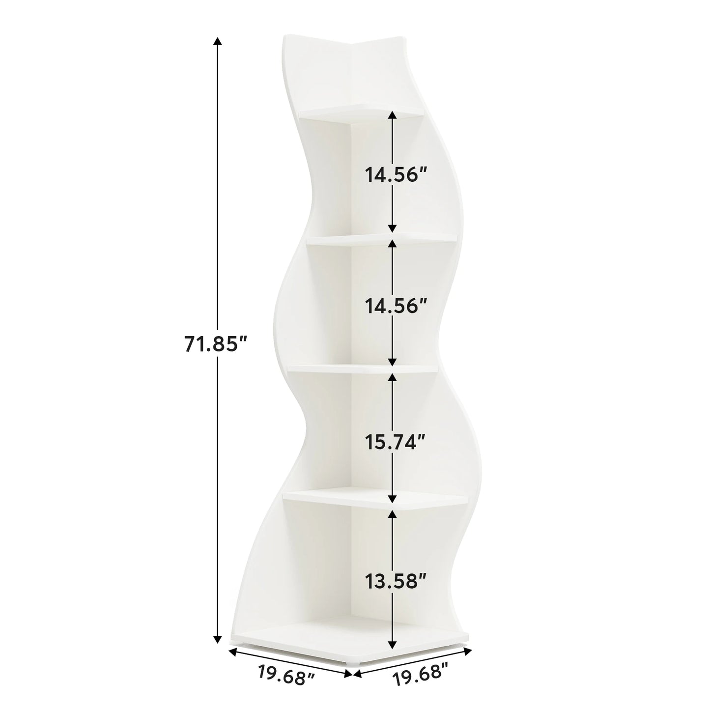 Tribesigns Corner Shelf, Modern 5-Tier Wall Corner Bookshelf, Stylish Corner