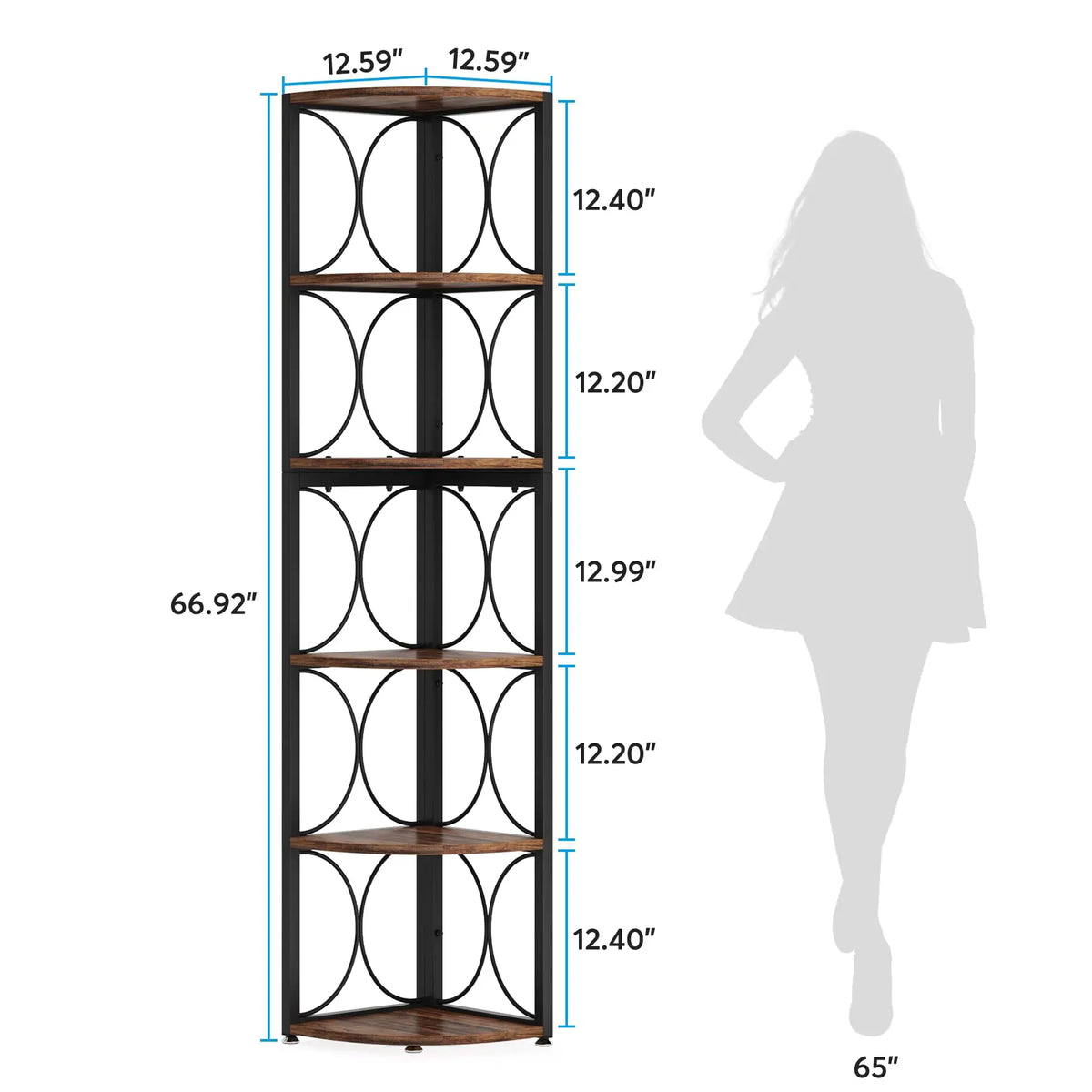 Tribesigns 67 inch Tall Corner Shelf