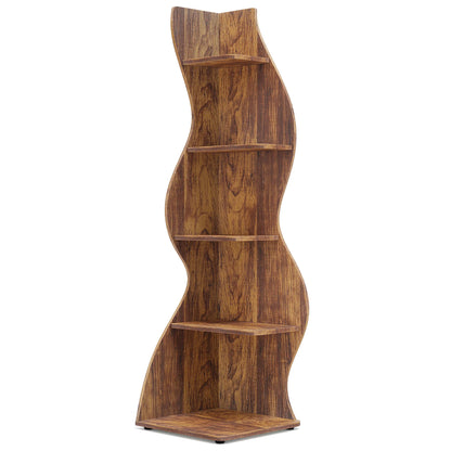 Tribesigns Corner Shelf, Modern 5-Tier Wall Corner Bookshelf, Stylish Corner