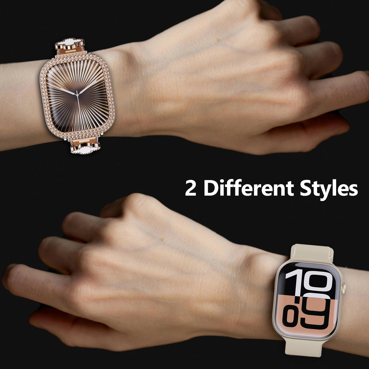 Luxury Smartwatch with Sparkling Rhinestones , Interchangeable