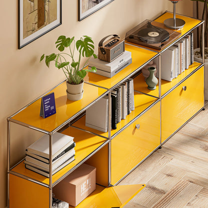 Modern Storage Cabinet Stainless Metal Organizer TV Stand Cabinet