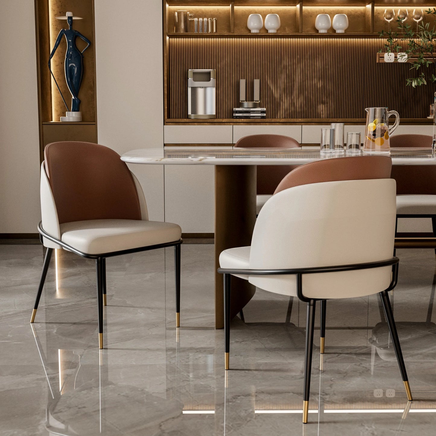 Faux Leather Upholstered Dining Chairs
