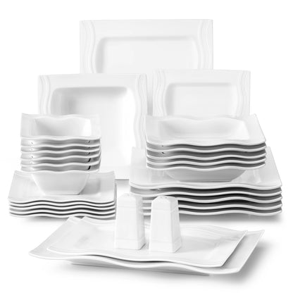 28 Piece Square Dinnerware Set