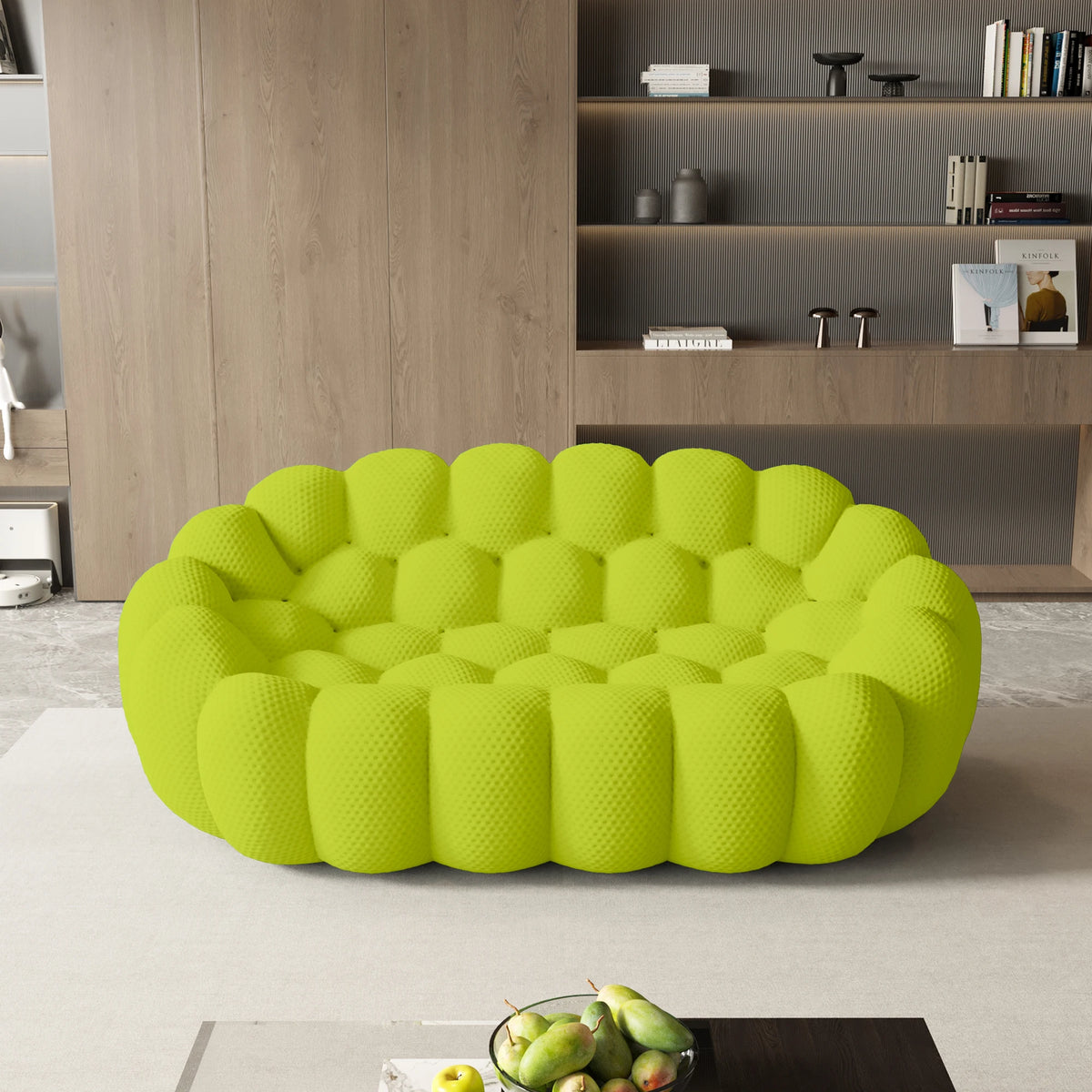 Sdorens 78'' Modern Curved Boneless Sofa Comfy 3D Knitted Fabric