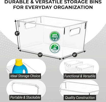 Clear Plastic Storage Bins for Pantry