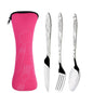 Portable Stainless Steel Family Camping Cutlery with Bag