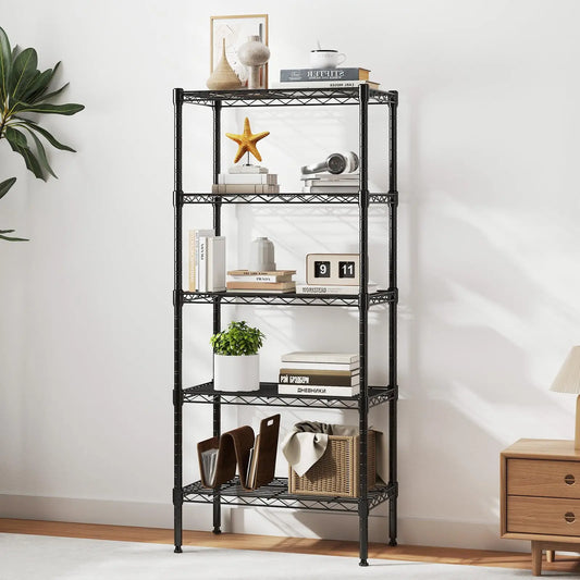 JHK 3-5 Tier Metal Wire Storage Shelves Adjustable Storage Racks Heavy Duty