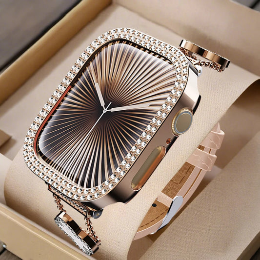 Luxury Smartwatch with Sparkling Rhinestones , Interchangeable