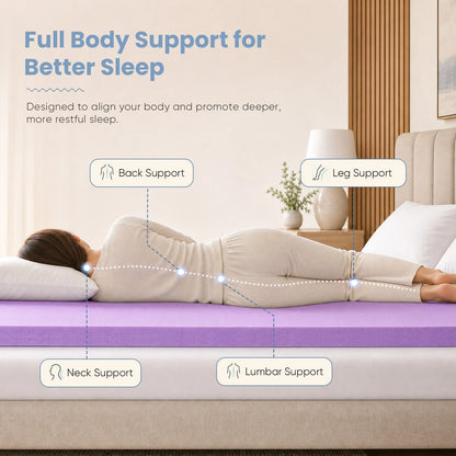 JHK 3 Inch Cooling Memory Foam Mattress Topper
