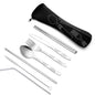 Portable Stainless Steel Family Camping Cutlery with Bag