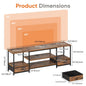 JHK 63IN Wooden Tv Stand For Up To 75 Inch TV Entertainment Center