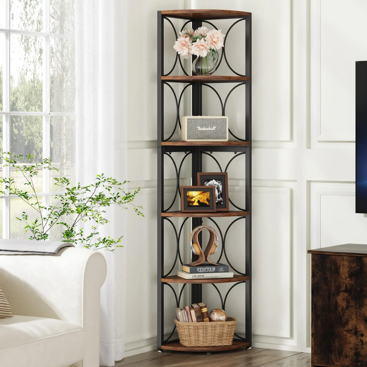 Tribesigns 67 inch Tall Corner Shelf