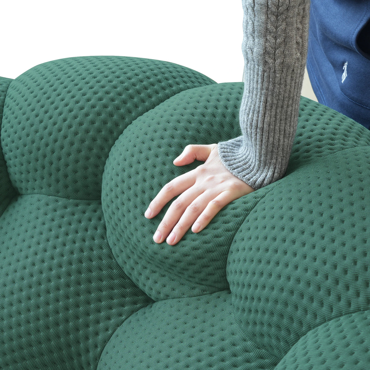 Sdorens 78'' Modern Curved Boneless Sofa Comfy 3D Knitted Fabric