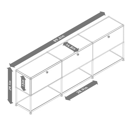 Modern Storage Cabinet Stainless Metal Organizer TV Stand Cabinet