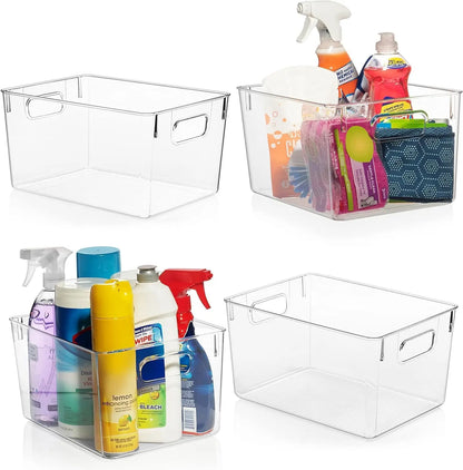 Clear Plastic Storage Bins for Pantry