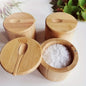 Salt Seasoning Jars Pepper Jar Bamboo Condiment Box