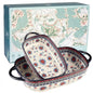 Polish Pottery Style Ceramic Baking Dish Set