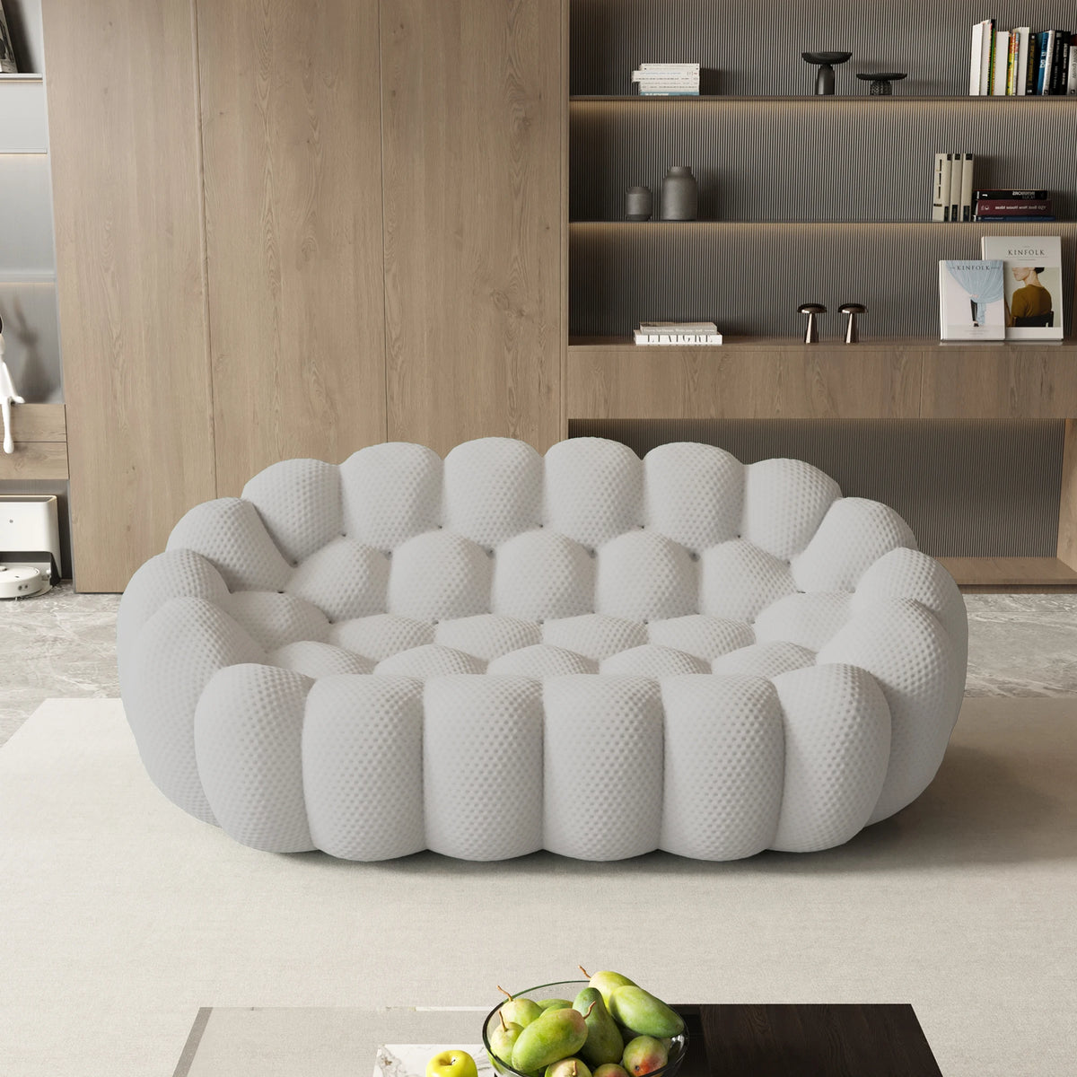 Sdorens 78'' Modern Curved Boneless Sofa Comfy 3D Knitted Fabric